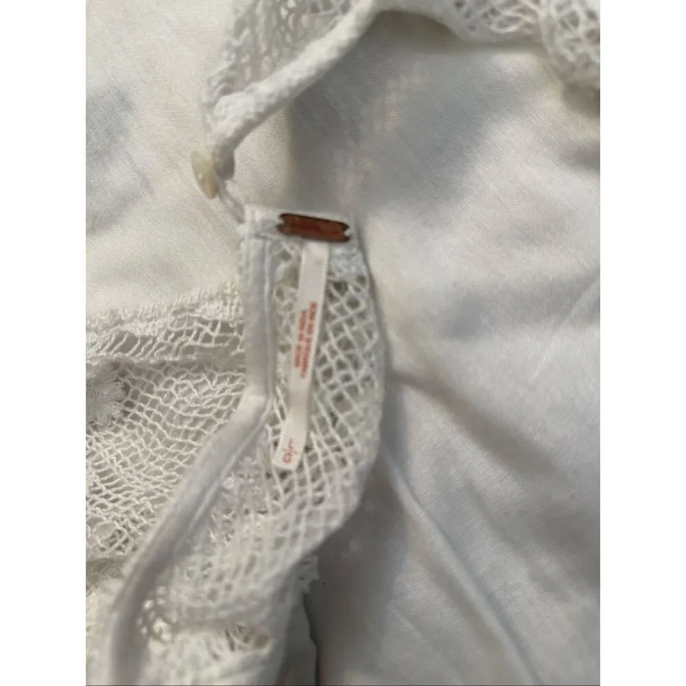 EUC Free People Palms Print Linen Cotton Blouse